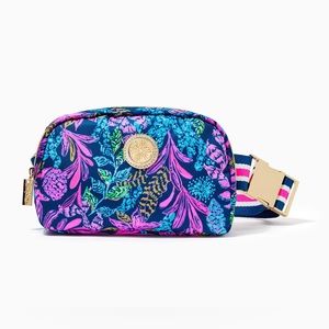 Lilly Pulitzer Jeanie Belt Bag Fanny Pack - Aegean Navy Calypso Coast Small